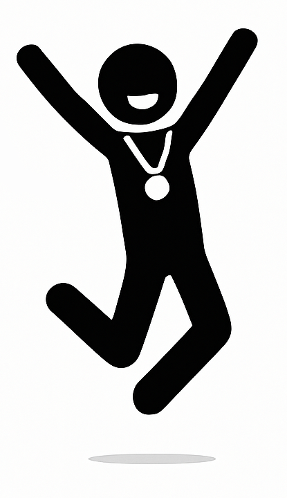 Person winning a race icon